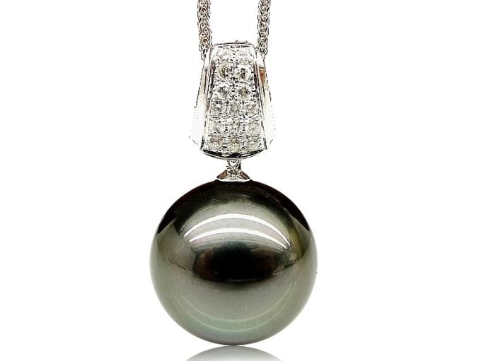 Celeste Tahitian Pearl and Diamond Pendant