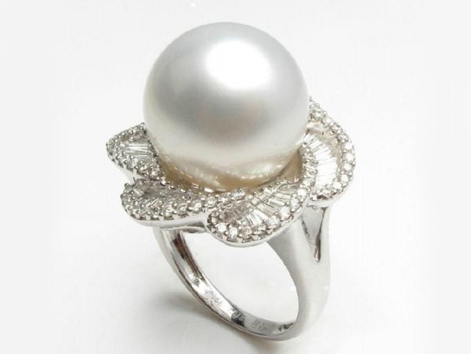 Thera South Sea Pearl and Diamond Ring