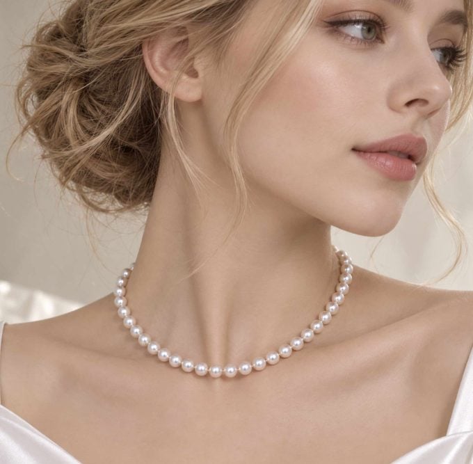 White Freshwater Pearl Necklace 6.5-7 mm AA+