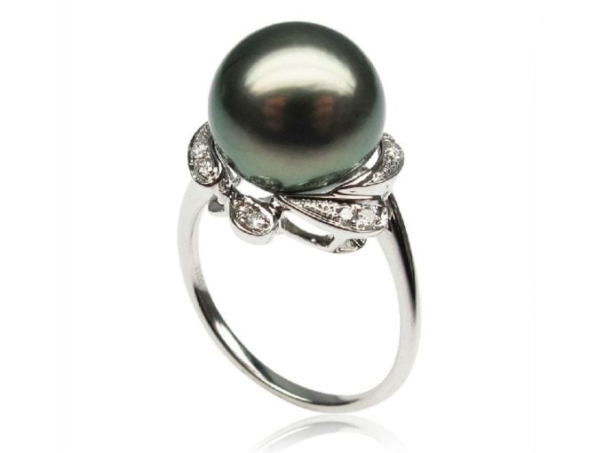 Clara Tahitian Pearl and Diamond Ring