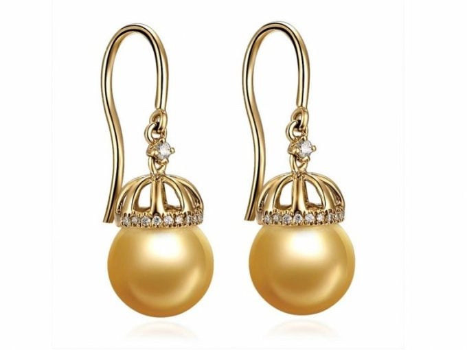 Tabath South Sea Pearl and Diamond Earrings