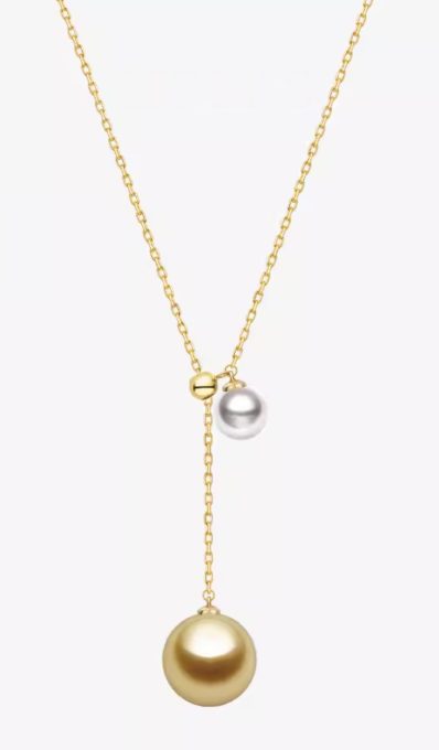 White and Golden South Sea Pearl Liv Necklace 18K Gold