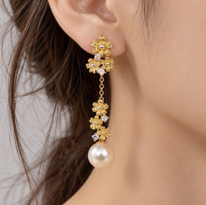 South Sea Pearl and Diamond Araceli Earrings