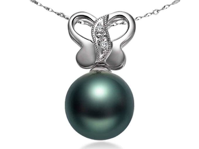Alvin Tahitian Pearl and Diamond Pendant