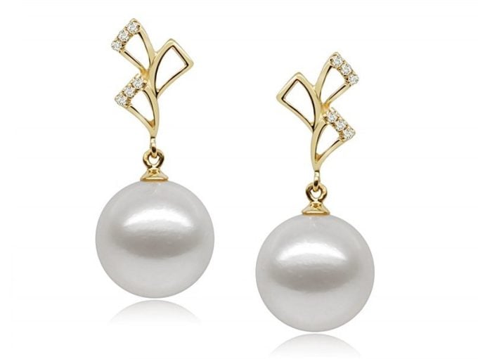 Mahelie South Sea Pearl and Diamond Earrings
