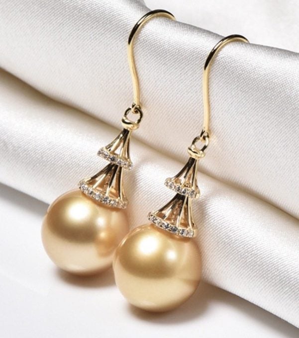 Riley South Sea Pearl and Diamond Earrings