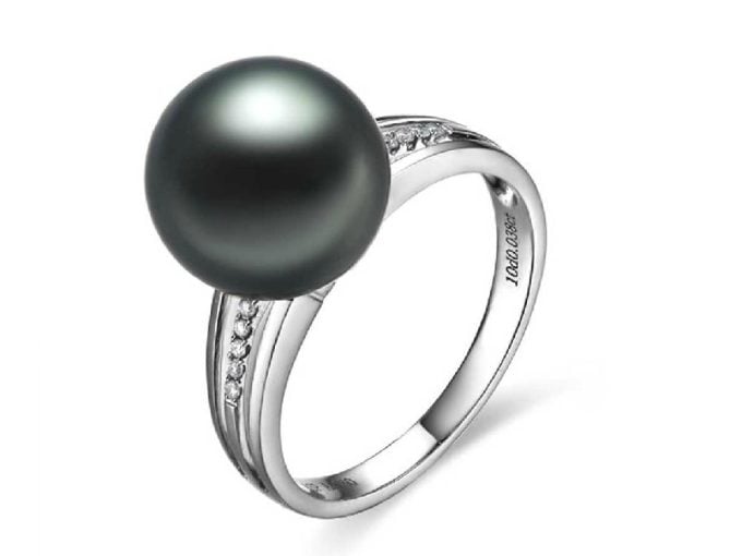 Elliot Tahitian Pearl and Diamond Ring
