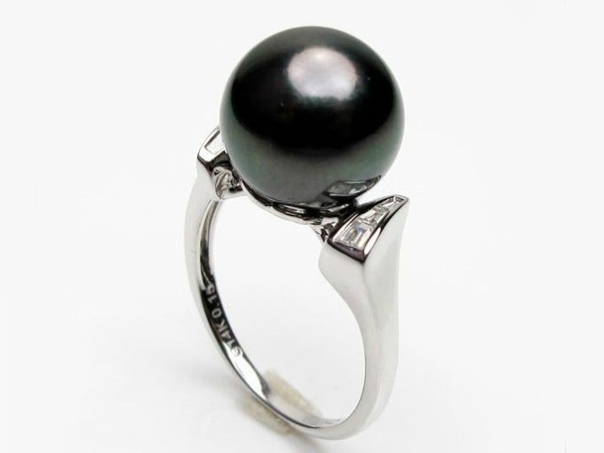 Tahitian Pearl and Diamond Odilon Ring