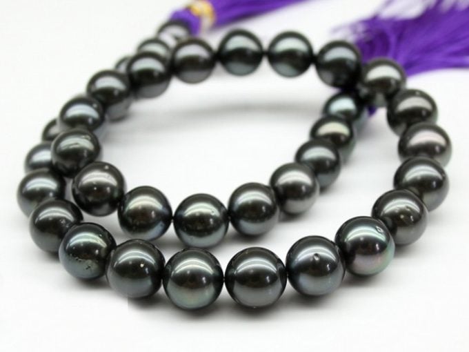 10-12 mm Peacock Tahitian Pearl Necklace