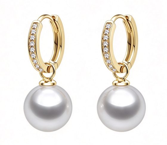 14K/18K Gold South Sea Pearl and Diamond Lennon Earrings