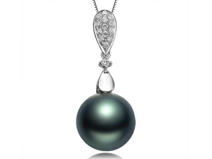 Tino Tahitian Pearl and Diamond Pendant
