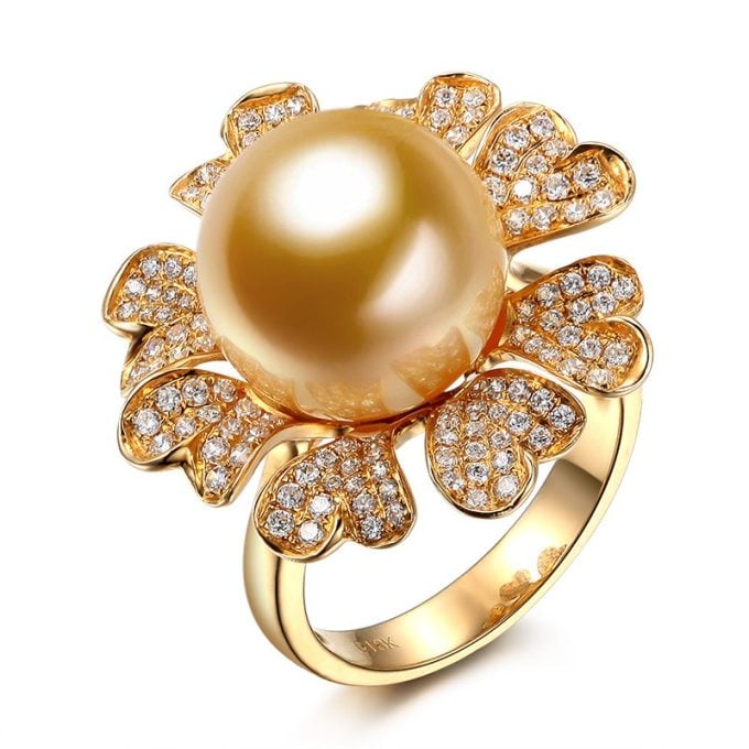 South Sea Pearl Ember Ring