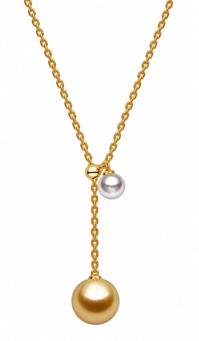 White and Golden South Sea Pearl Liv Necklace 18K Gold