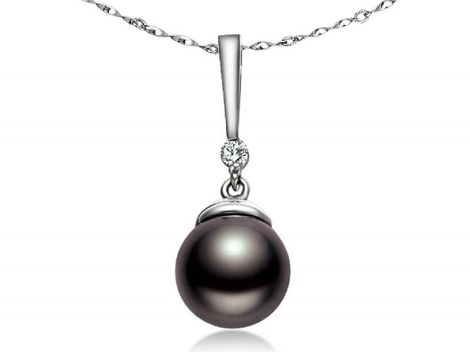 Dennis Tahitian Pearl and Diamond Pendant