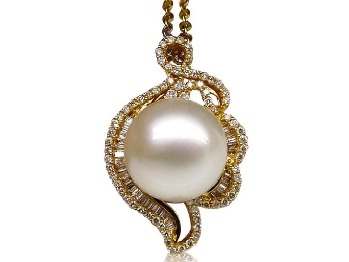 Barbara South Sea Pearl and Diamond Pendant