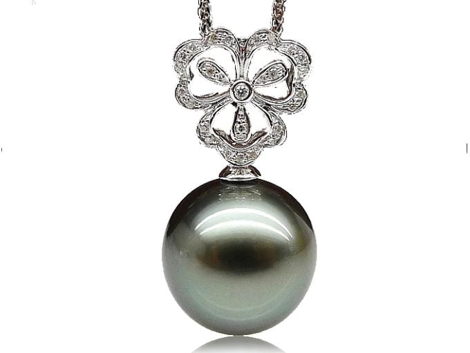 Alicia Tahitian Pearl and Diamond Pendants
