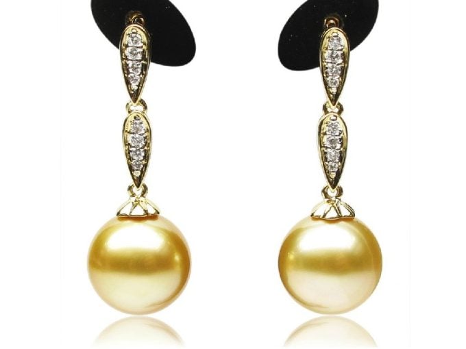 Dynamic South Sea Pearl and Diamond Earrings