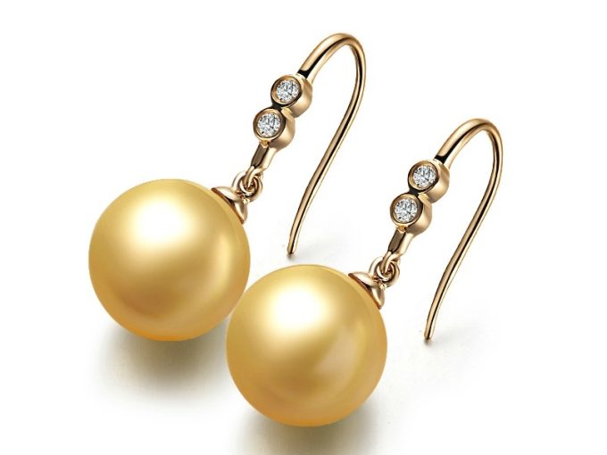 Myron South Sea Pearl and Diamond Earrings