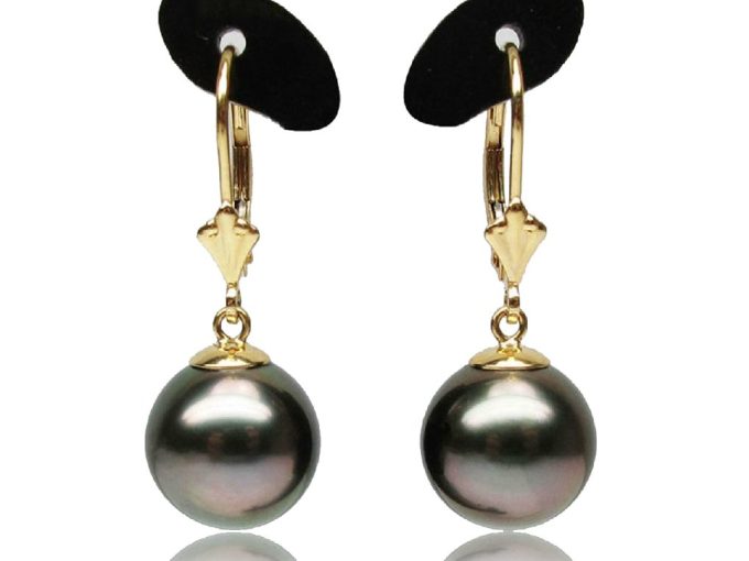Black Tahitian Pearl Goldie Earrings 14K/18K