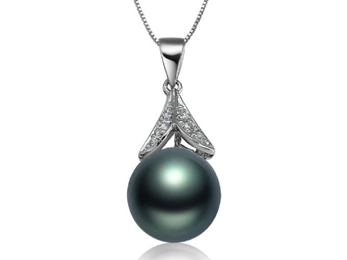 Martinien Tahitian Pearl and Diamond Pendant