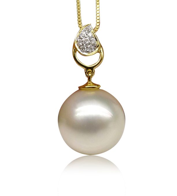 Anne Japanese Akoya Pearl and Diamond Pendant