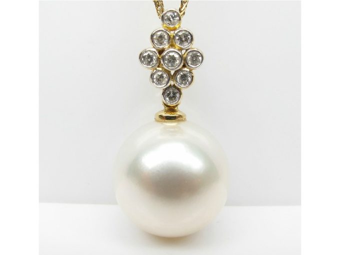 Deborah South Sea Pearl and Diamond Pendant