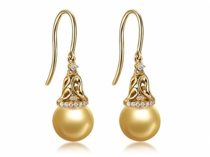 Lisette South Sea Pearl and Diamond Earrings