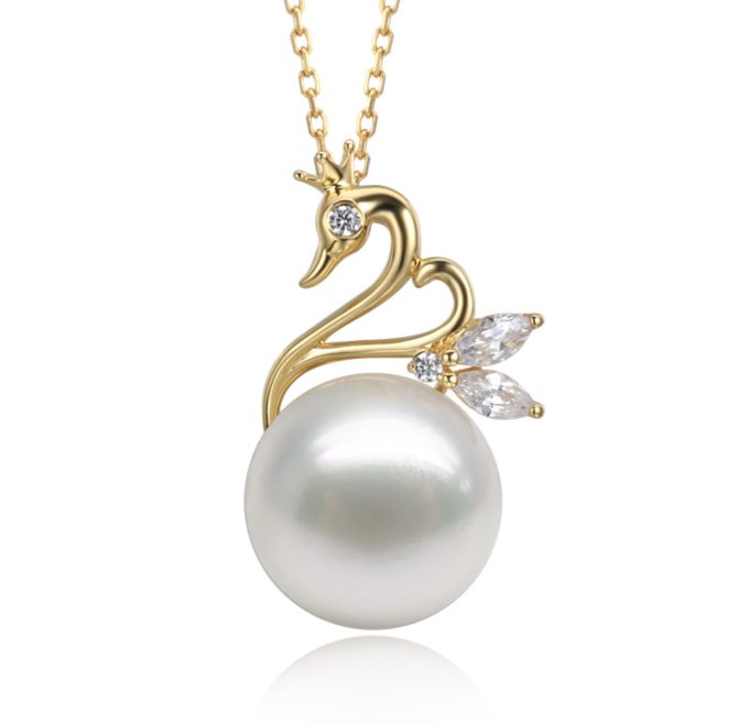 Cherry South Sea Pearl and Diamond Pendant