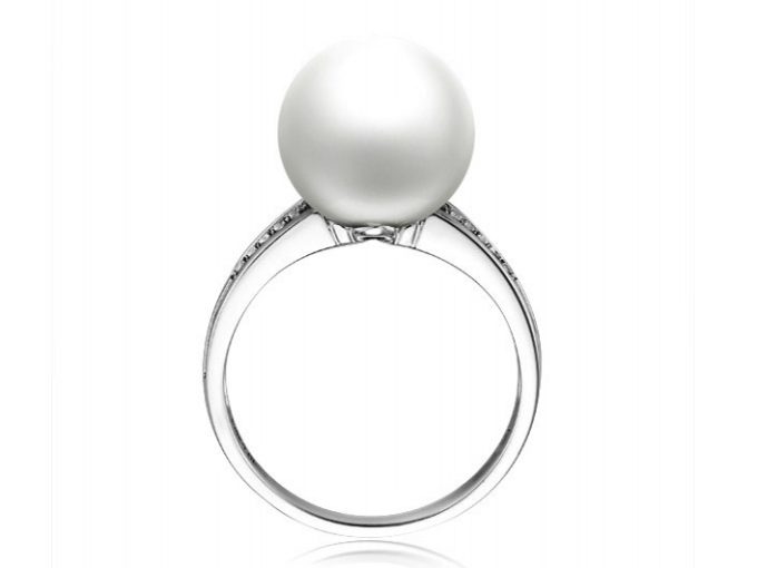 Valentine Akoya Pearl and Diamond Ring