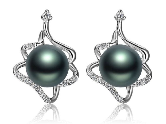 Kevin Tahitian Pearl and Diamond Earrings