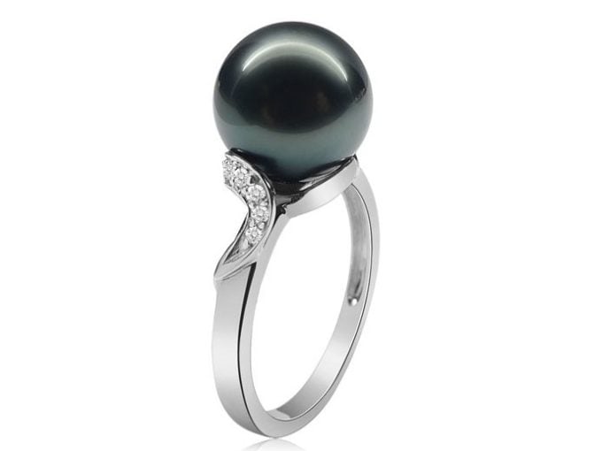 Edouard Tahitian Pearl and Diamond Ring