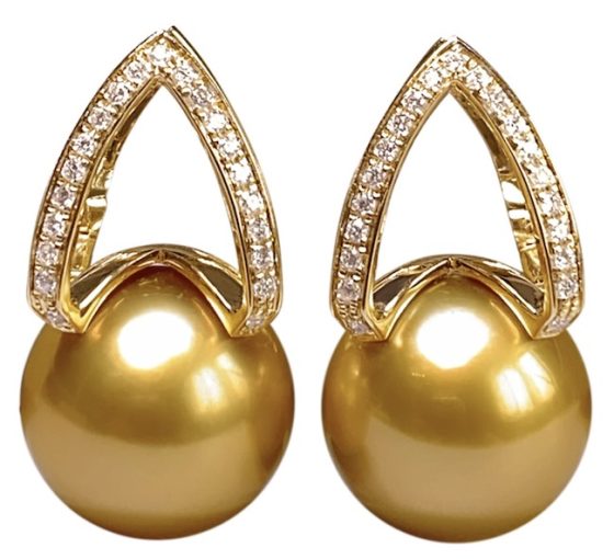 14K/18K Gold South Sea Pearl and Diamond Eliana Earrings