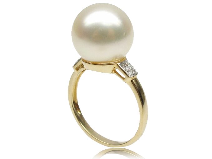 Philomena South Sea Pearl and Diamond Rings