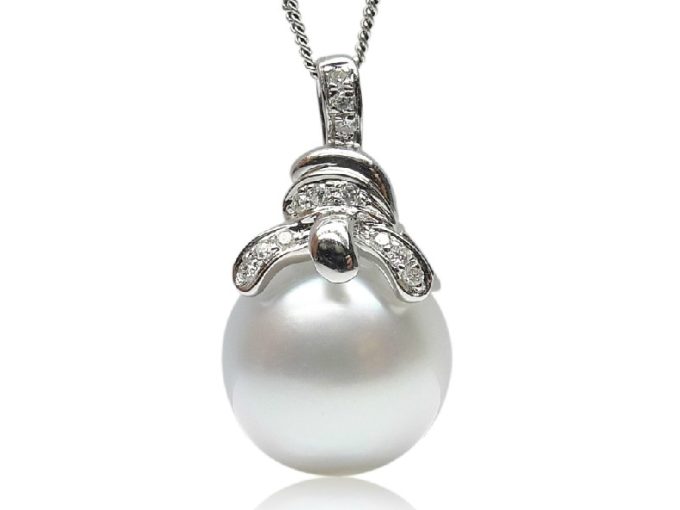 Leonore South Sea Pearl and Diamond Pendant