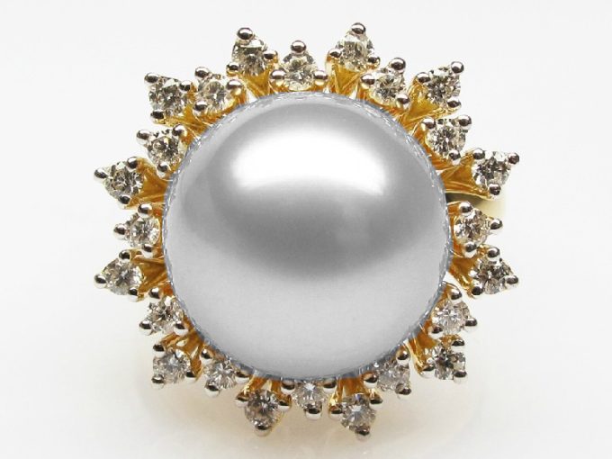 Belinda Freshwater Pearl and Diamond Ring