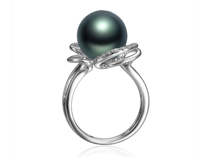 Hamiltion Tahitian Pearl and Diamond Rings