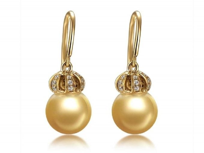 Perrine South Sea Pearl and Diamond Earrings
