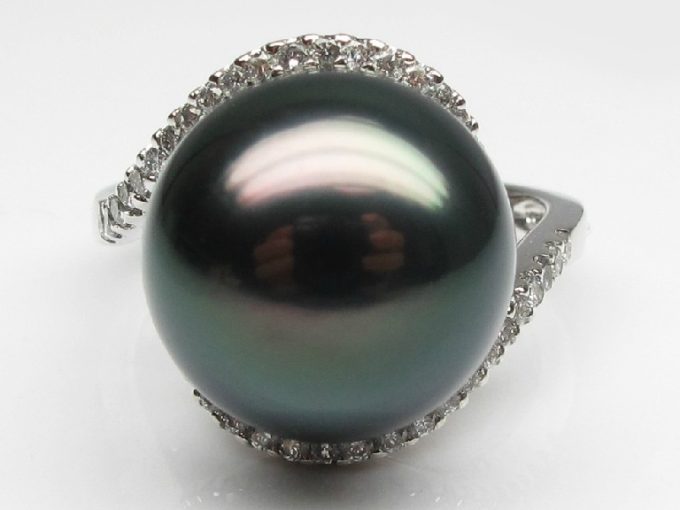 Madge Tahitian Pearl and Diamond Rings