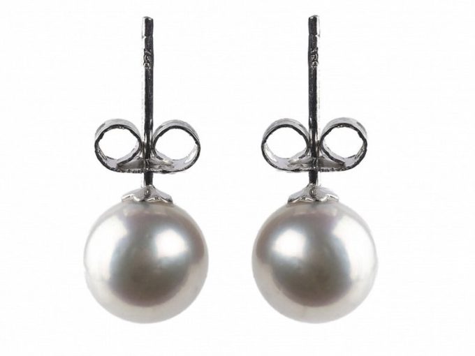 6.5-7 mm Silver Akoya Pearl Stud Earrings