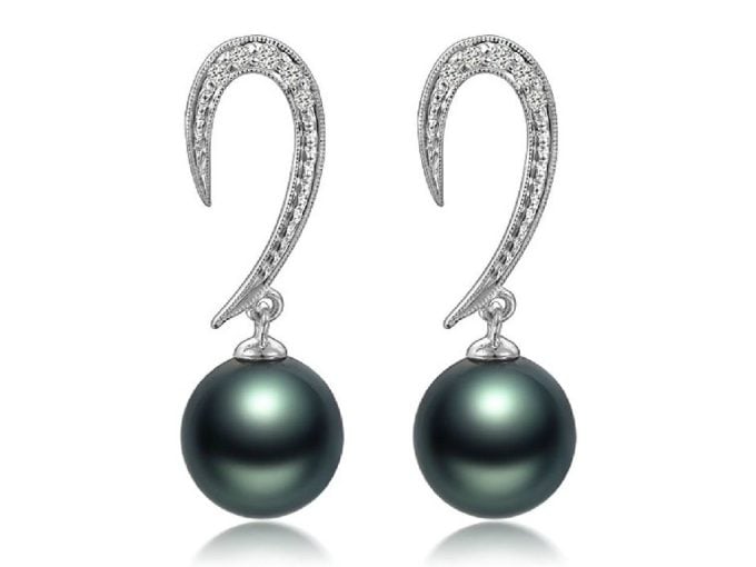 Jared Tahitian Pearl and Diamond Earrings