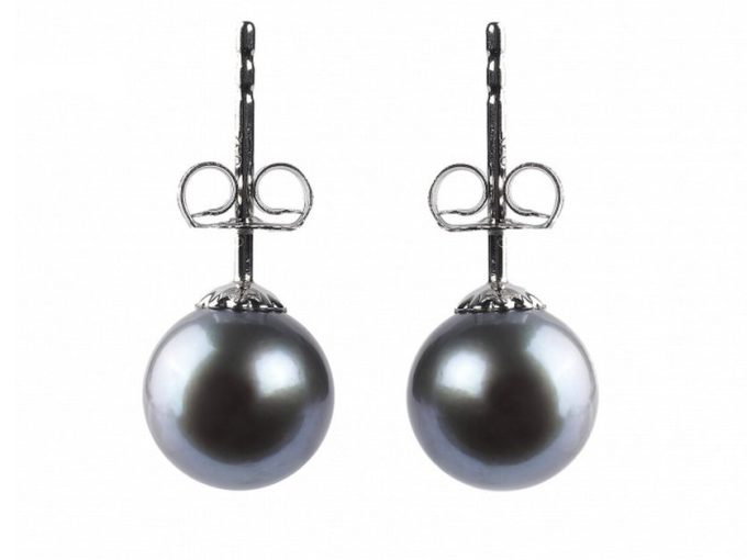 7-7.5 mm Black Akoya Pearl Stud Earrings