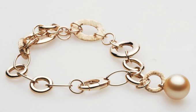South Sea Pearl Tincup Zelda Bracelet on 14K or 18K Gold