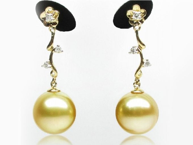 Axelle South Sea Pearl and Diamond Earrings