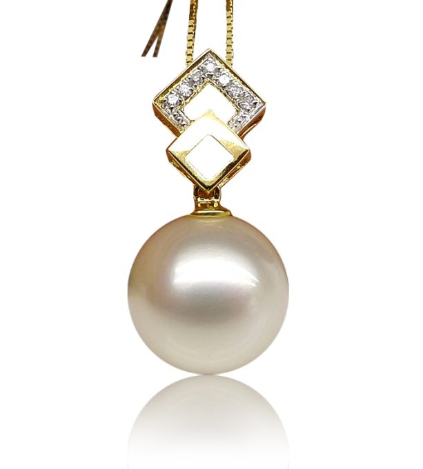 Serena Japanese Akoya Pearl and Diamond Pendant