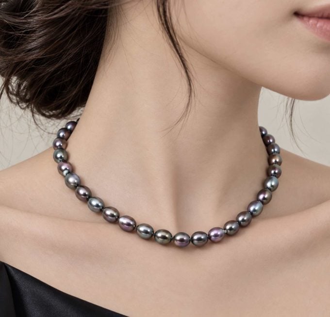 Black Drop Freshwater Pearl Bellamy Necklace