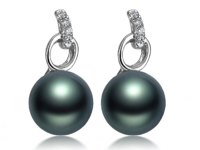 Marshall Tahitian Pearl and Diamond Earrings