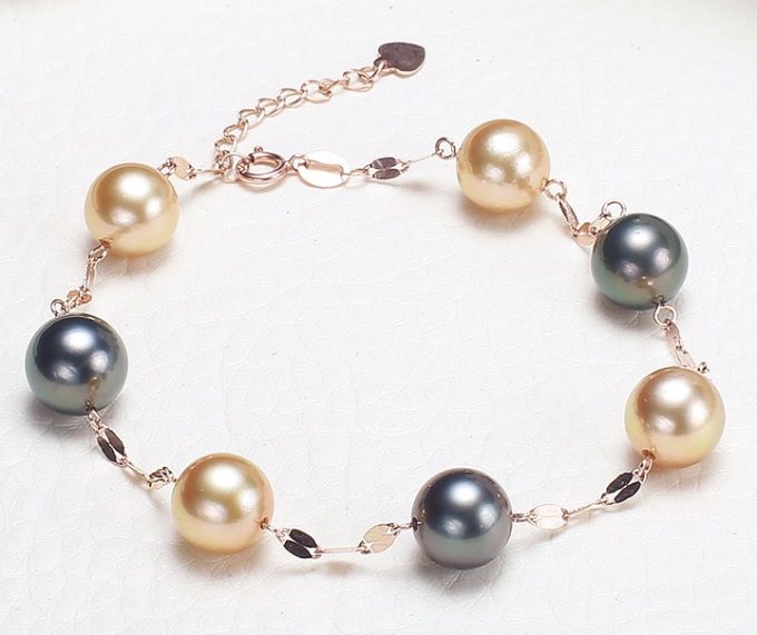 Tahitian South Sea Pearl Analia TinCup Bracelet 18kt Gold