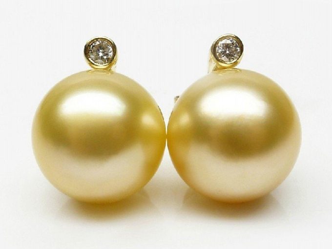 Louisa South Sea Pearl and Diamond Earrings