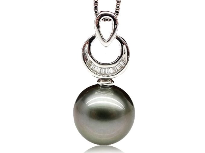 Adrian Tahitian Pearl and Diamond Pendant