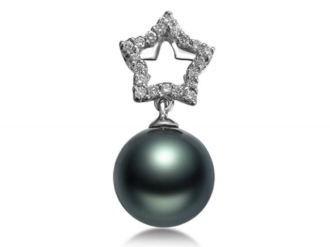 Curitis Tahitian Pearl and Diamond Pendant